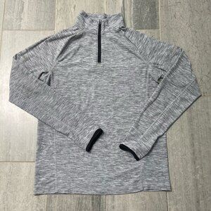 Old Navy Active Long Sleeve 1/4 Zip High Neck Pullover Shirt Gray Size Small